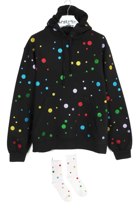 Glitter Dots Hoody & Socks Set – multicolor glitter dots on both pieces, made in Berlin