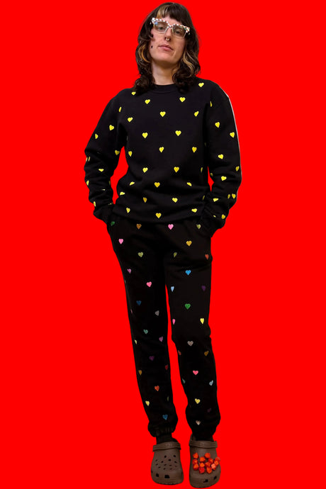 Glitter Hearts Tracksuit Set Sweater and joggers