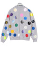 Grey jumper printed with colorful polka Dots 