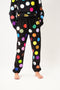 Black tracksuit printed with colorful polka Dots 