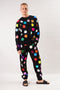 Black jumper printed with colorful polka Dots 