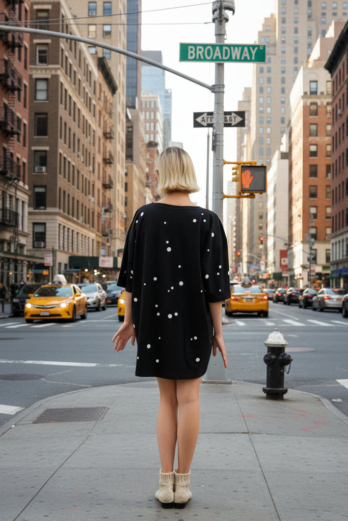 spectral color polka dots allover