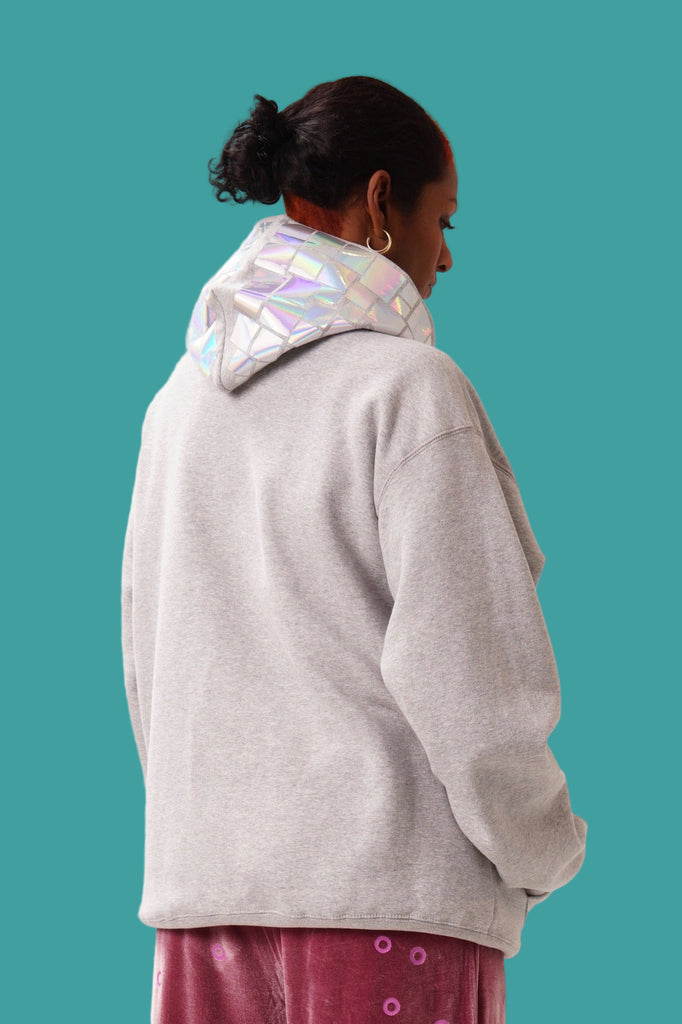 spectral color effect foil print on high quality hoody