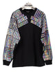 Black Longsleeve with holographic pattern on the shoulders