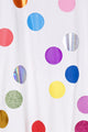colorful polka dots with different efects including glitter and holographic
