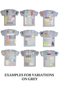 Nine grey T-shirt with graphic multicolored collage print