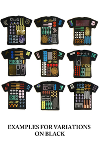 Nine black T-shirt with graphic multicolored collage print