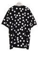 Oversized black t-shirt with reflective polka dots on front and back