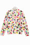 Sweater printed with circles in vibrant mixed colors 