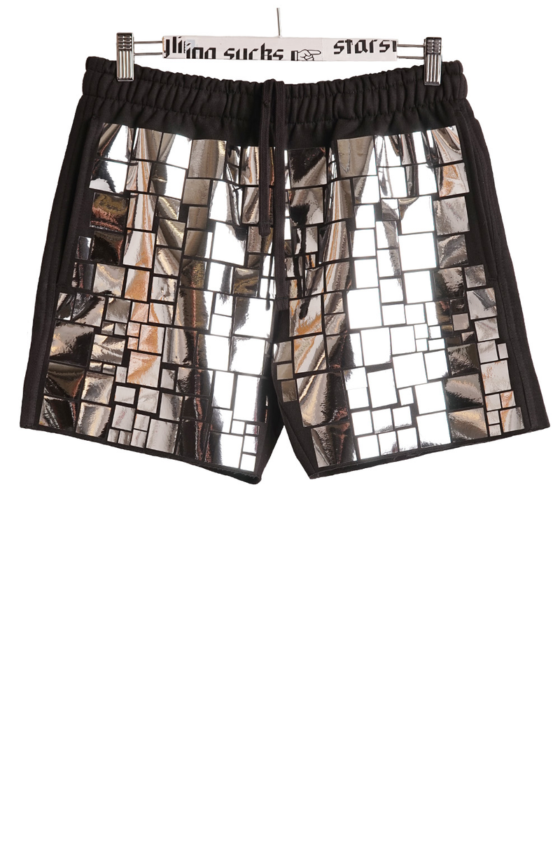 Shorts with silver mosaic print allover