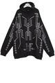 Reflecti Big Hoodyoversized black hoody with grey reflective pattern printed allover 