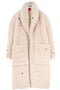 Teddy coat in creme color with stones and buttones sewn allover